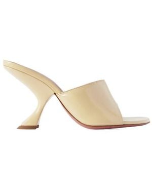 AMINA MUADDI Patent-Leather Mules - Natural
