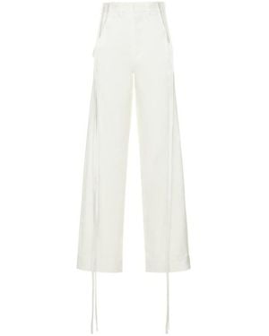 Ann Demeulemeester Waxed Cotton Wide Pants - White