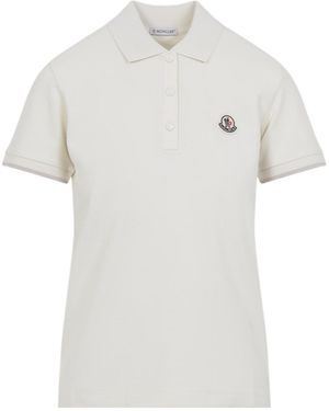 Moncler Collared Short-Sleeved Polo Shirt - White