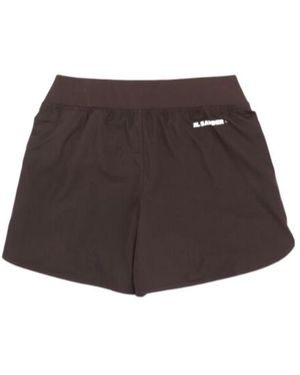 Jil Sander Logo Printed Elastic Waistband Shorts - Brown