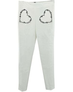 Moschino Heart-Shaped Bag Casual Trousers - White