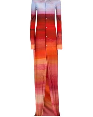 Marni Long Sleeves Shirt Dress - Red