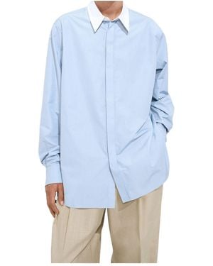 Bottega Veneta Striped Poplin Shirt - Blue