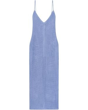 Haight Open-Knit Midi Dress - Blue