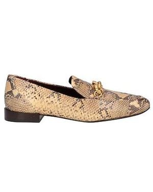 Tory Burch Faux Snakeskin Loafers - Natural