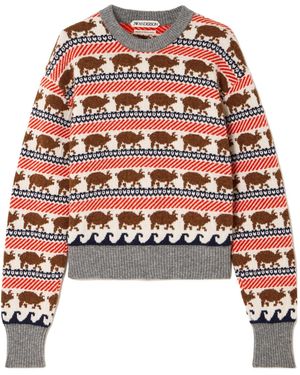 JW Anderson Intarsia Wool Jumper - Red