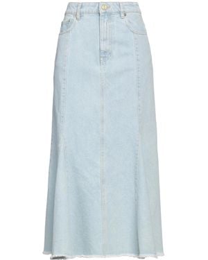 Ganni Light-Colored Denim Midi Skirt - Blue