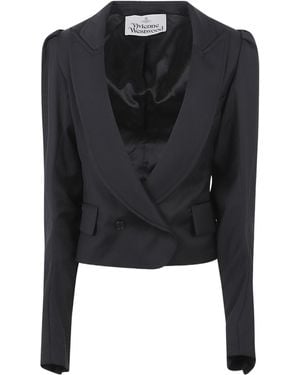 Vivienne Westwood Double Breasted Cropped Jacket - Black