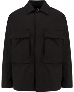Herno Tech-Crinkle Laminar Shacket - Black