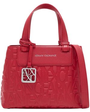 ARMANI EXCHANGE Logo-Embossed Tote Bag - Red