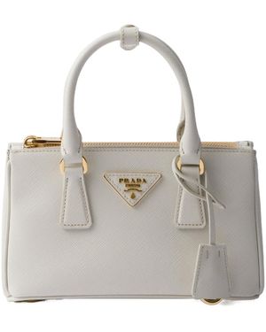 Prada Galleria Mini Saffiano Leather Bag - Grey