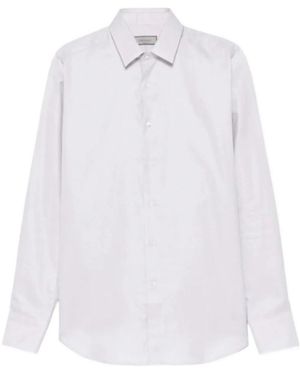 Canali Geometric-Pattern Shirt - White