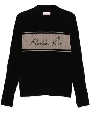 Martine Rose Chenille V-Neck Jumper - Black