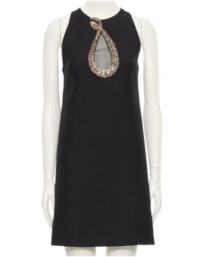 Valentino Embellished Crewneck Dress - Black