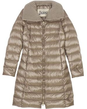 Herno Logo Quilted Down Jacket - Gray