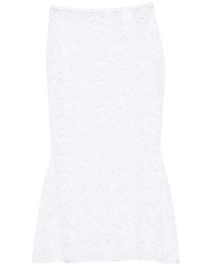 Oséree Floral-Patterned Skirt - White