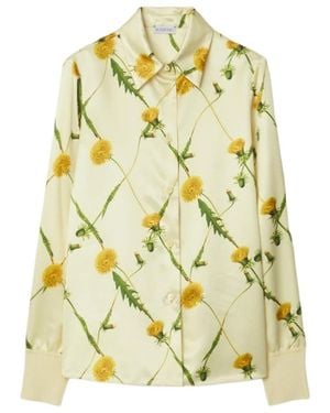 Burberry Dandelion-Print Satin Shirt - Yellow