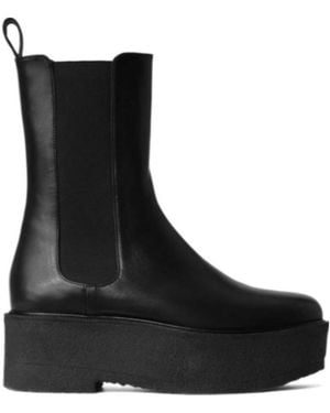 STAUD Logo Jacketed Boots - Black