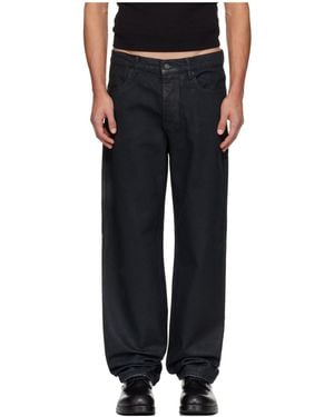 Marine Serre Moon Waxed Denim Straight Jeans - Black