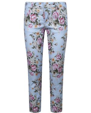 DSquared² Floral Print Cropped Trousers - Blue