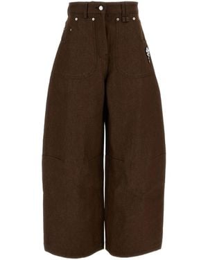 Simone Rocha Curved-Leg Utility Jeans - Brown