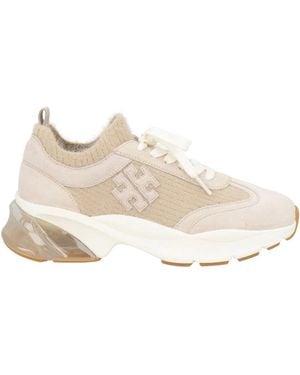 Tory Burch Lace-Up Logo Sneakers - Natural