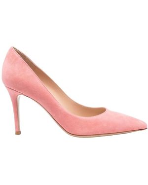 Gianvito Rossi Pointed-Toe Slip-On Court Shoes - Pink