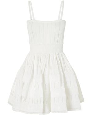Alaïa Tiered Pointelle-Knit Mini Dress - White