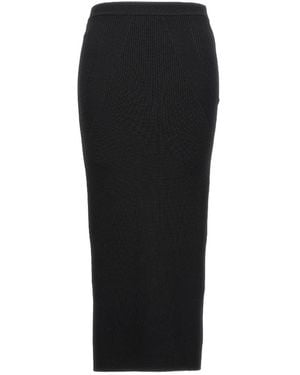 McQueen Rib-Knit High-Waisted Midi Skirt - Black