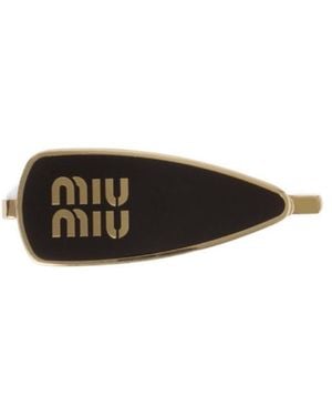 Miu Miu Logo-Detailed Hair Clip - White
