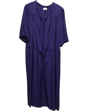 Dries Van Noten Short Sleeve Drawstring Dress - Blue