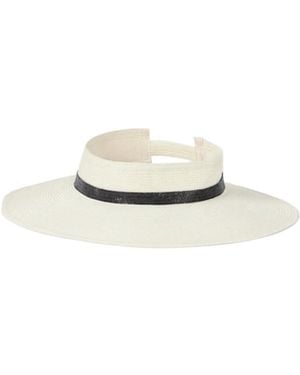 Brunello Cucinelli Hemp Visor With Precious Band - White