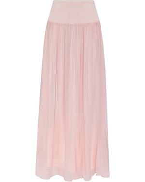 Posse Solene Gathered Maxi Skirt - Pink
