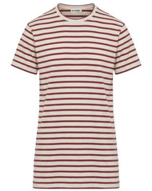 Jil Sander Striped Crew-Neck Dress - Red