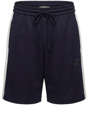 Gucci Technical Jersey Shorts With Embroidery - Blue