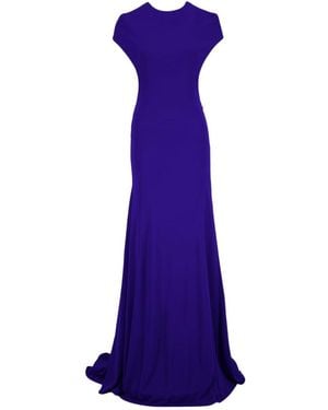 Tom Ford Backless Short-Sleeved Trailing Gown - Purple