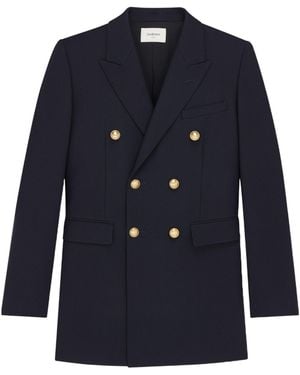 Saint Laurent Double-Breasted Jacket - Blue