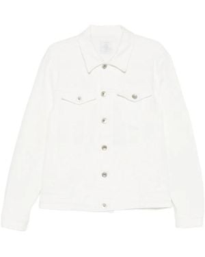 Eleventy Flap-Pocket Denim Jacket - White