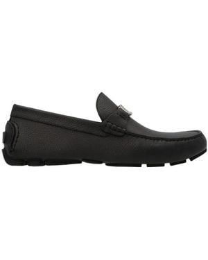Dior Homme Logo Plaque Slip-On Loafers - Black