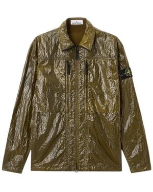 Stone Island Comfort-Fit Zip-Up Overshirt With Chest Pockets - Green