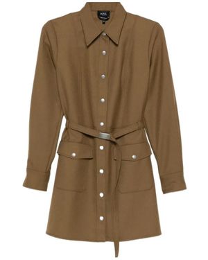 A.P.C. Belted Pocket Shirt - Green