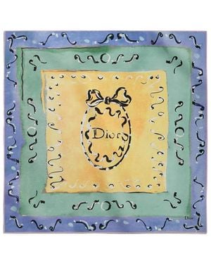 Dior Iviera Delicate Ribbon 70 Square Scarf - Blue