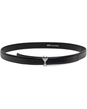 Ami Paris Ami Ami De Coeur Logo Plaque Belt - White
