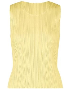 Yellow Pleats Please Issey Miyake Tops for Women | Lyst