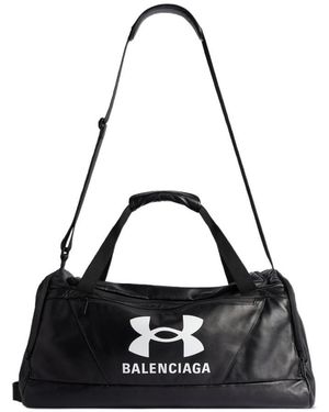 Balenciaga Logo Printed Duffle Bag - Black