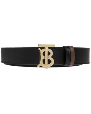 Burberry Logo Plaque Reversible Buckled Belt - White