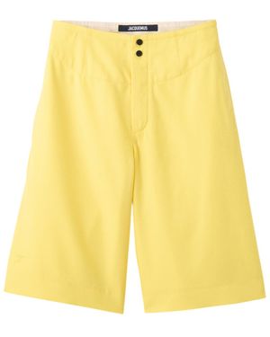 Jacquemus Le Short Moisson High-Waist Shorts - Yellow