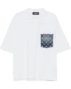DSquared² Denim-Pocket Polo Shirt - White