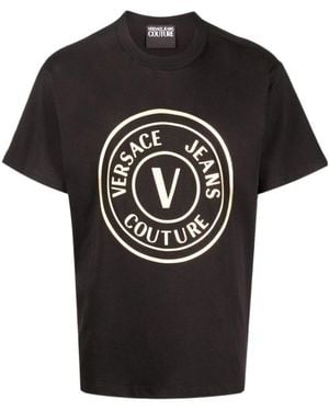 Versace Jeans Couture Couture Logo Printed Crewneck T-Shirt - Black