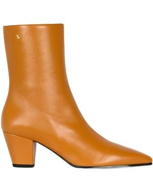 Celine Zippered Ankle Boots - Brown
